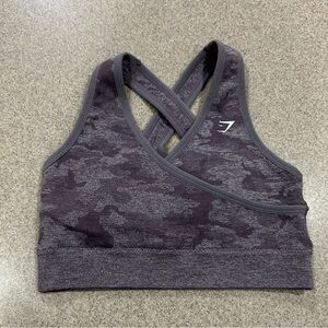 Purple camo v neck sports bra Gymshark size Small